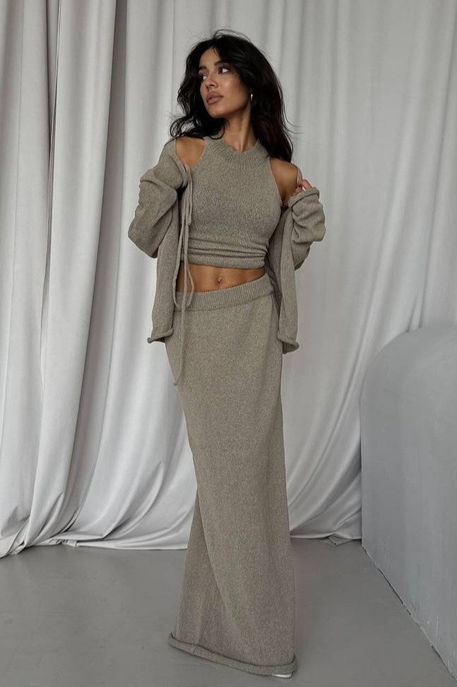 Tie Front Knit Set Sweater Dress Main image
