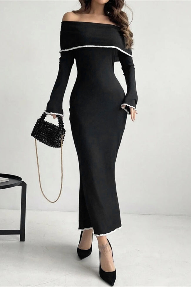 Off Shoulder Long Sleeve Sweater Dress Main image