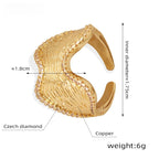 Vintage Style Copper Zirconia Open Ring