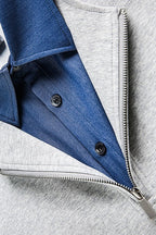 Layered Polo Collar Half Zip Oversized Sweatshirt