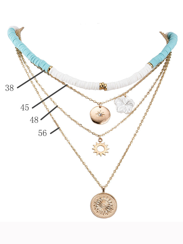 Flower Layer Necklace Gold Jewelry
