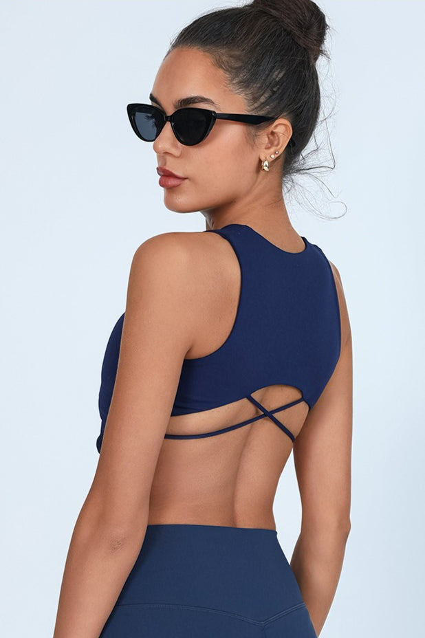 Sports Style Zip Front Crop Top Main image