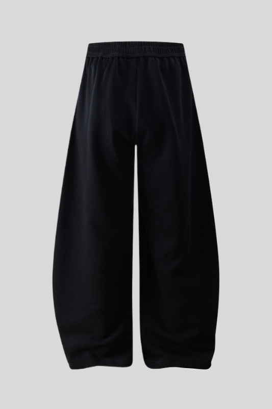 Flame Typography Wide Leg Sweatpants