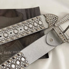 Y2K Chic Rhinestone Wide Waist Belt