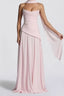 Strapless Corset Scarf Asymmetric Formal Dress