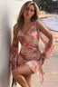 Cowl Neck Backless Leopard Mesh Mini Dress