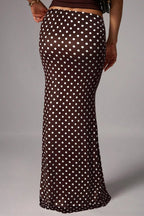 Knit Polka Dot Mermaid Hem Skirt