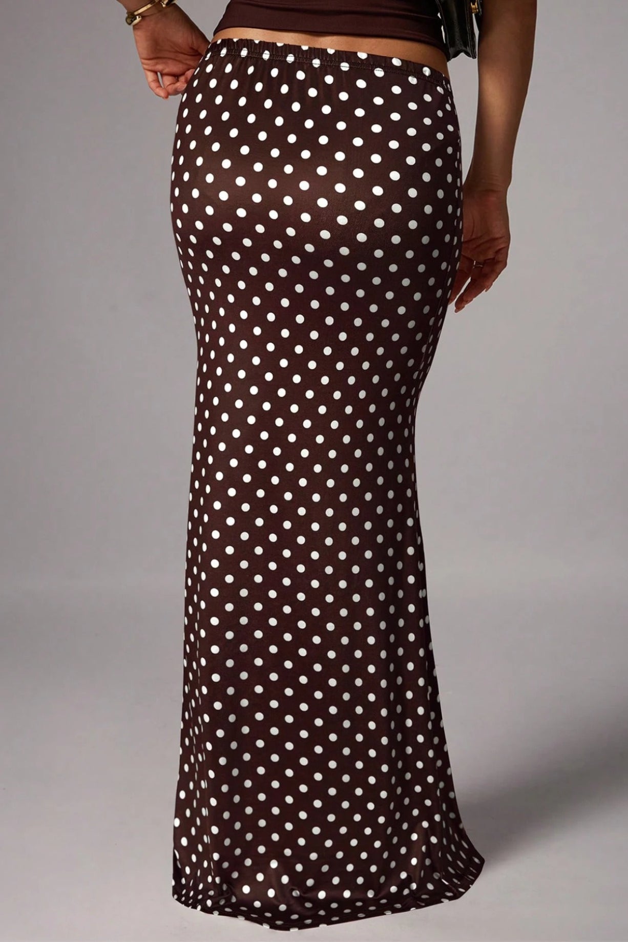 Knit Polka Dot Mermaid Hem Skirt