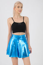High Waist Solid Color Glossy Performance Skirt