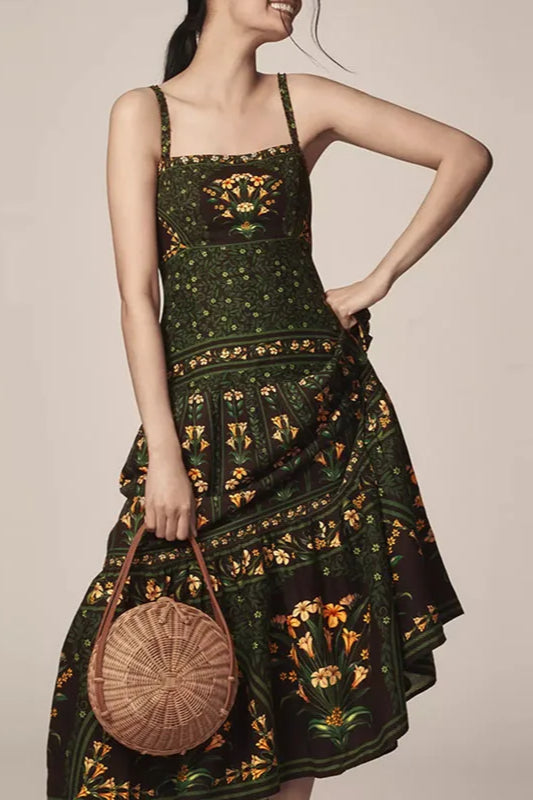 Ethnic Vintage Print A Line Boho Dres Main image