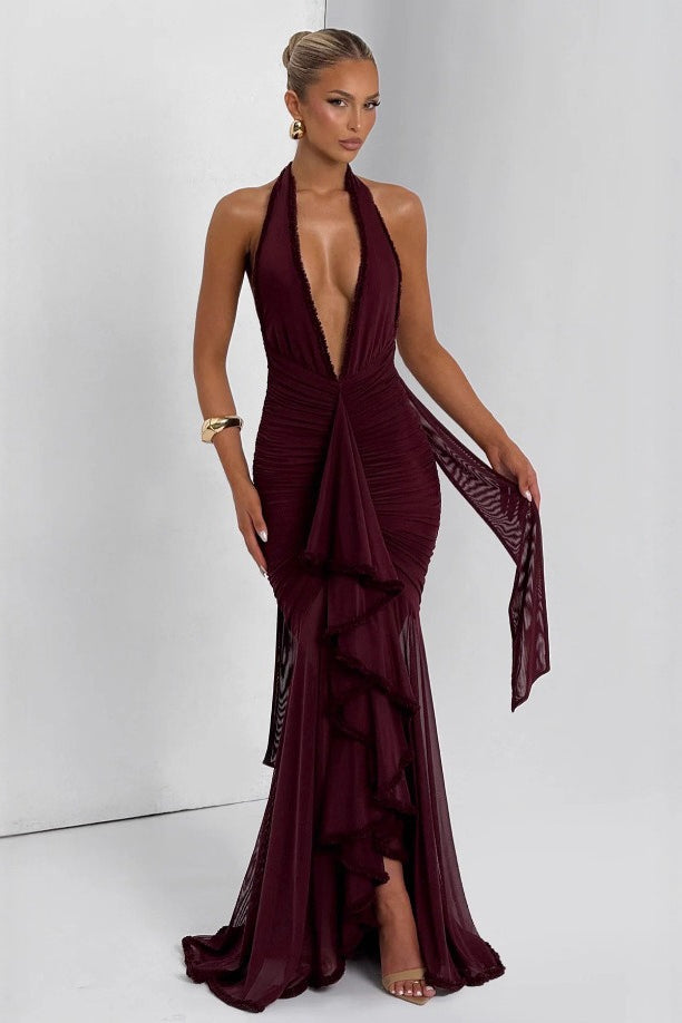 Sexy Deep V Halter Mermaid Party Dress Secondary image