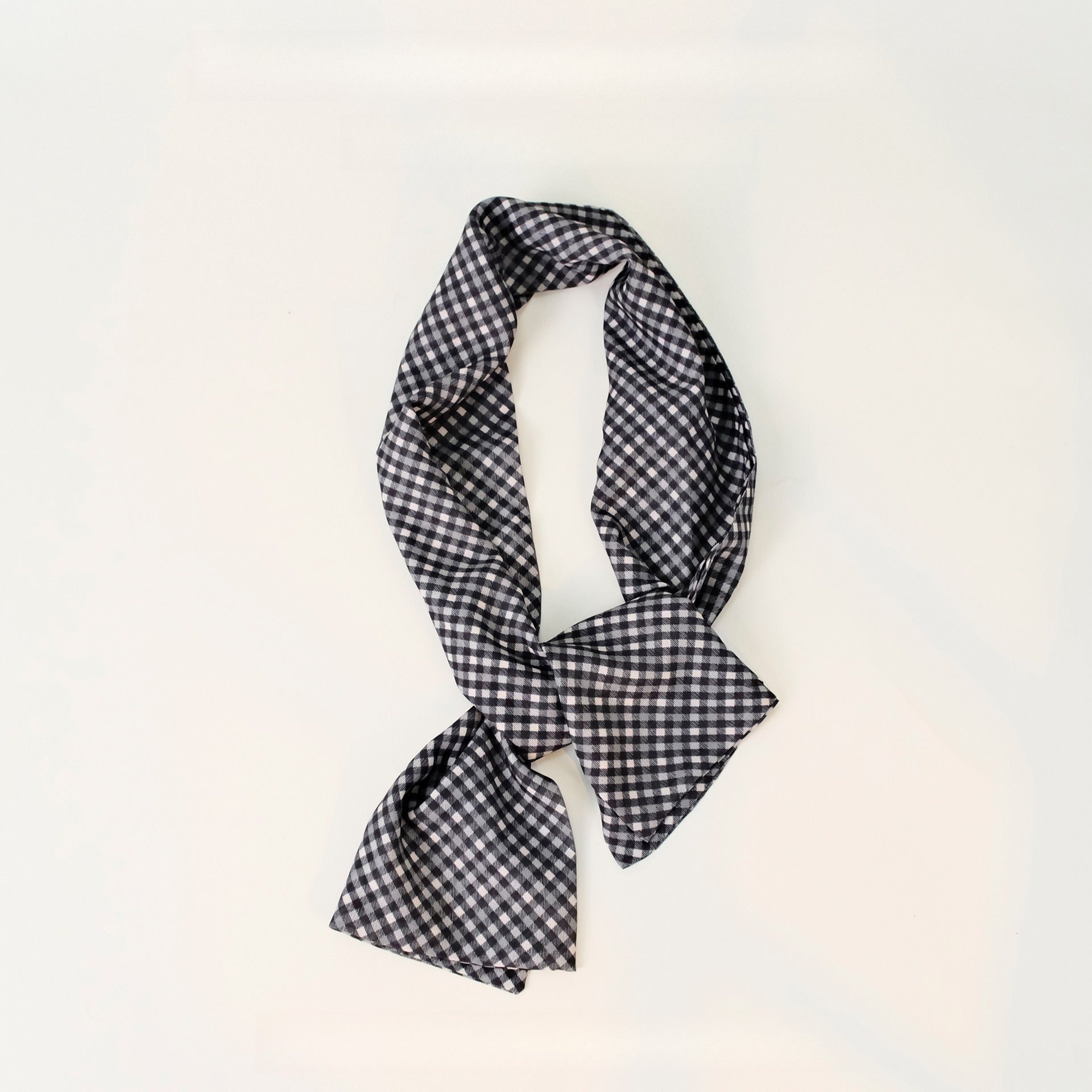 Plaid Square Neck Ribbon Chic Hair Scarf Main image