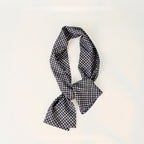 Plaid Square Neck Ribbon Chic Hair Scarf