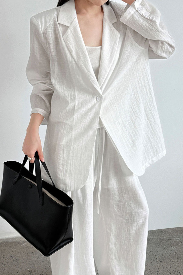 Lightweight Linen-Look Blazer Secondary image