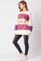 Candy Graphic Sequin Color Block Sweatshirt