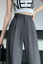 Fluid High Waist Narrow Wide Leg Straight Pants