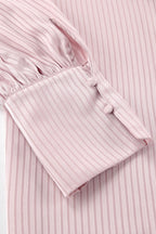 Loose Fit Long Sleeve Casual Detachable Collar Blouse