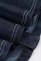 Denim Contrast Stitch Pocket Blouse