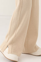 Wool Soft Straight Split Knit Pants