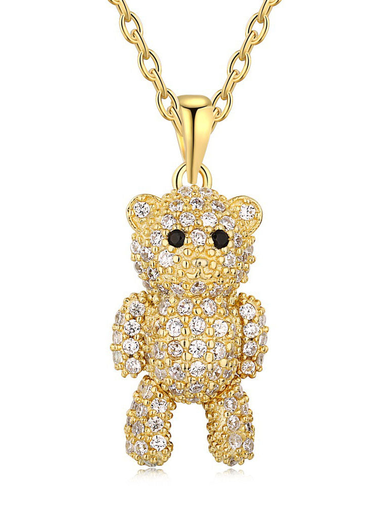 Crystal Bear Necklace Jewelry