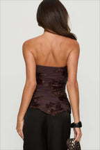 Floral Elegant Slim Fit Strapless Tube Top