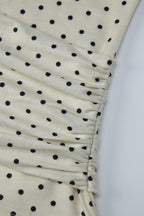 Beige Polka Dot Waist Tie Tank Top