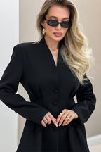 V Neck Waist Detail Blazer