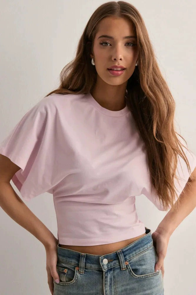 Solid Crew Neck Loose Fit Short Sleeve Tee Main image