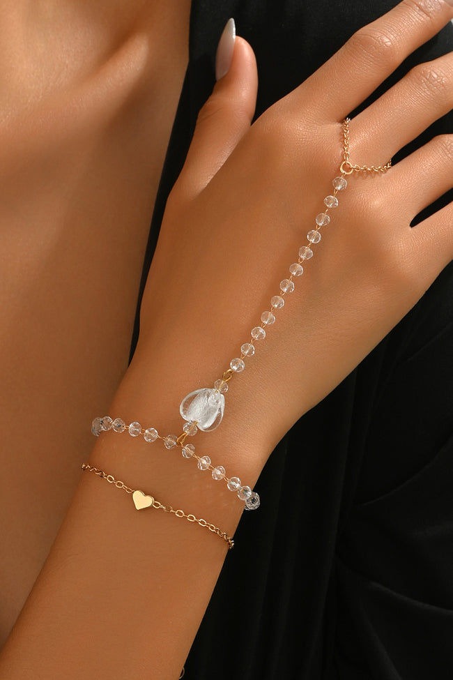Minimalist Heart Pendant Finger Bracelet Main image