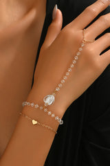 Minimalist Heart Pendant Finger Bracelet