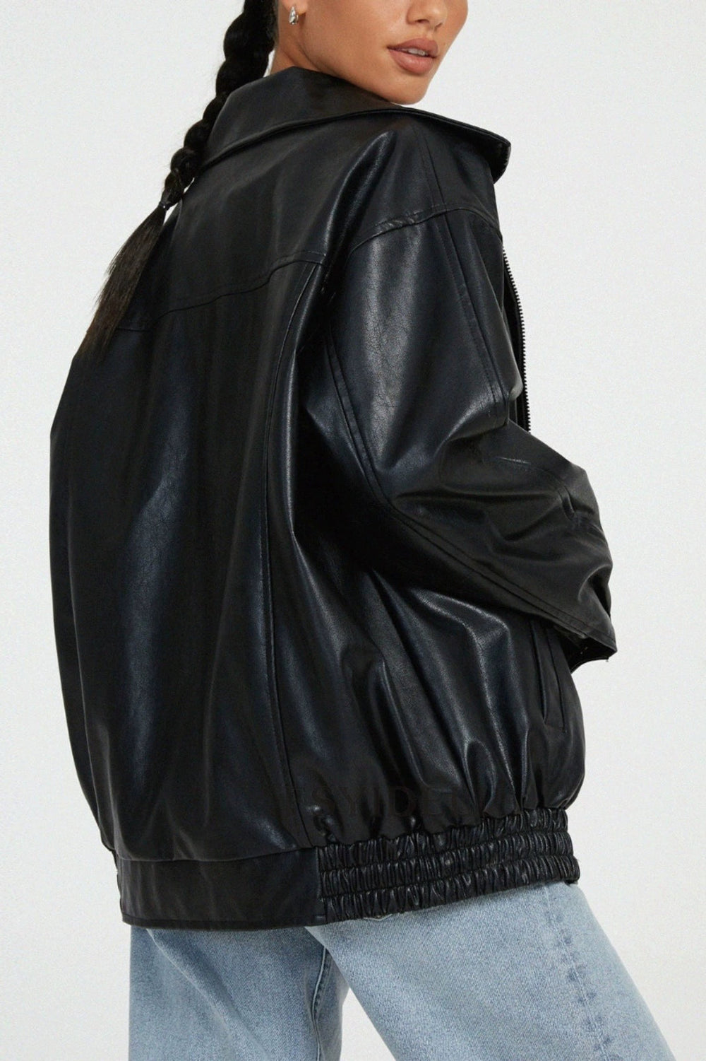 PU Leather Bomber Jacket