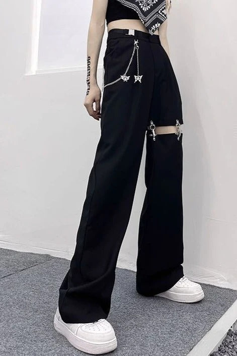 Cutout Tailored Slim Straight Pants Secondary image