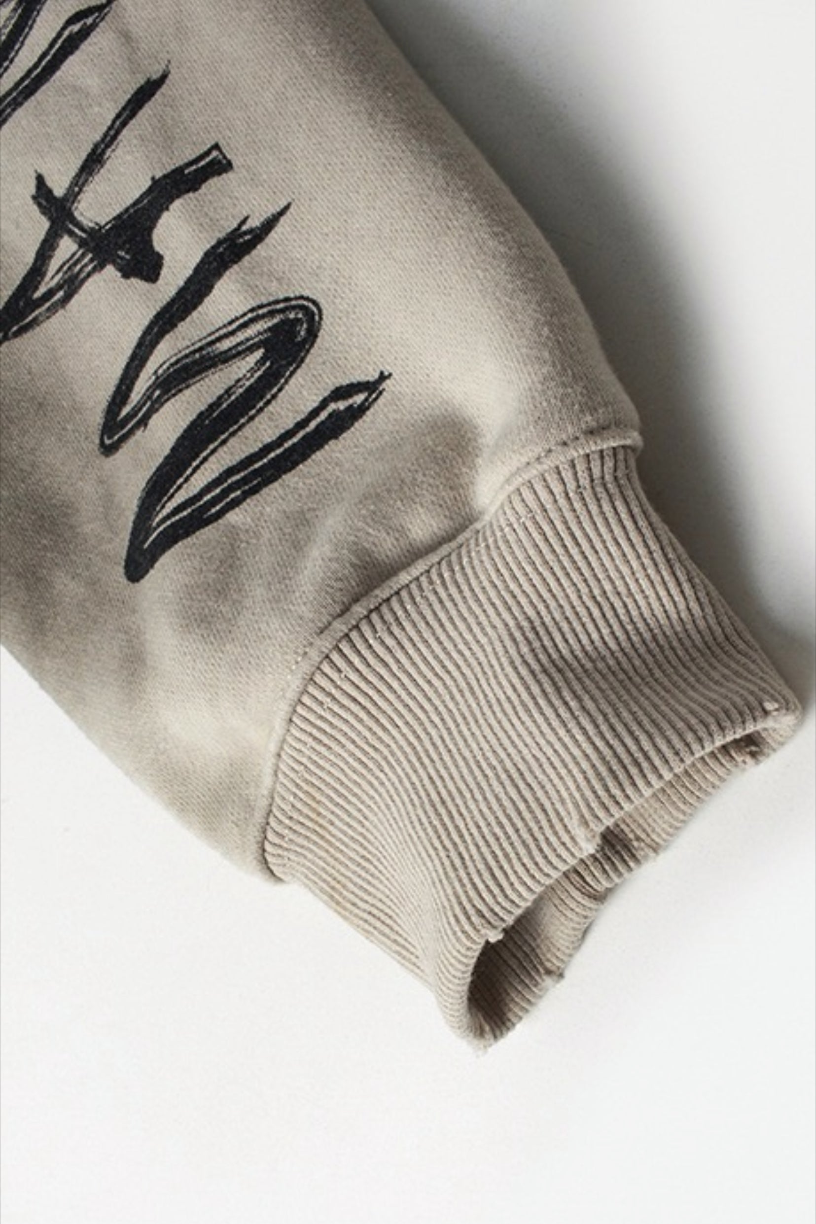 Distressed Washed Appliqué Letter Hoodie