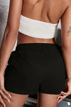 Casual Elastic Waist Utility Shorts