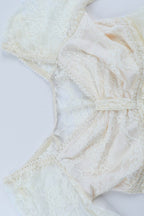 Sheer Lace Backless Flounce Hem Blouse