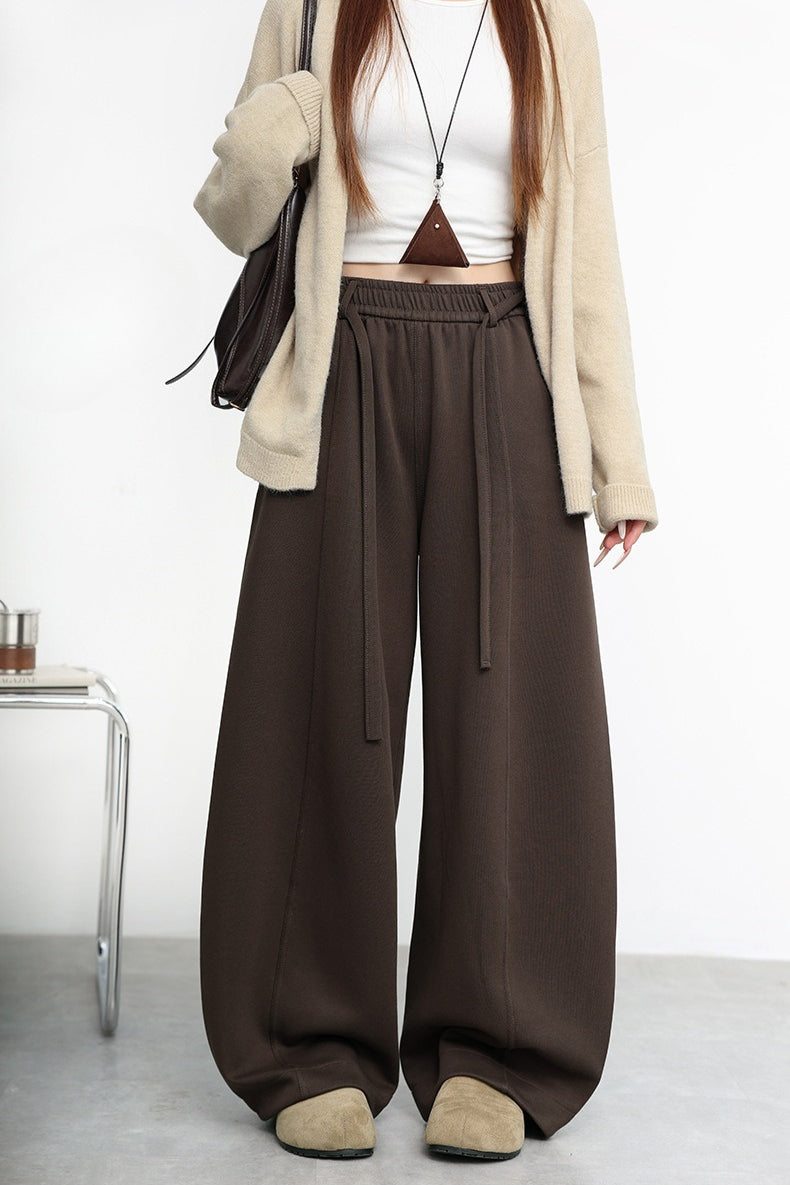 Fleece Lined Curved High Waist Knit Pants Secondary image