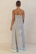 Strapless Printed Off Shoulder Maxi Boho Dress