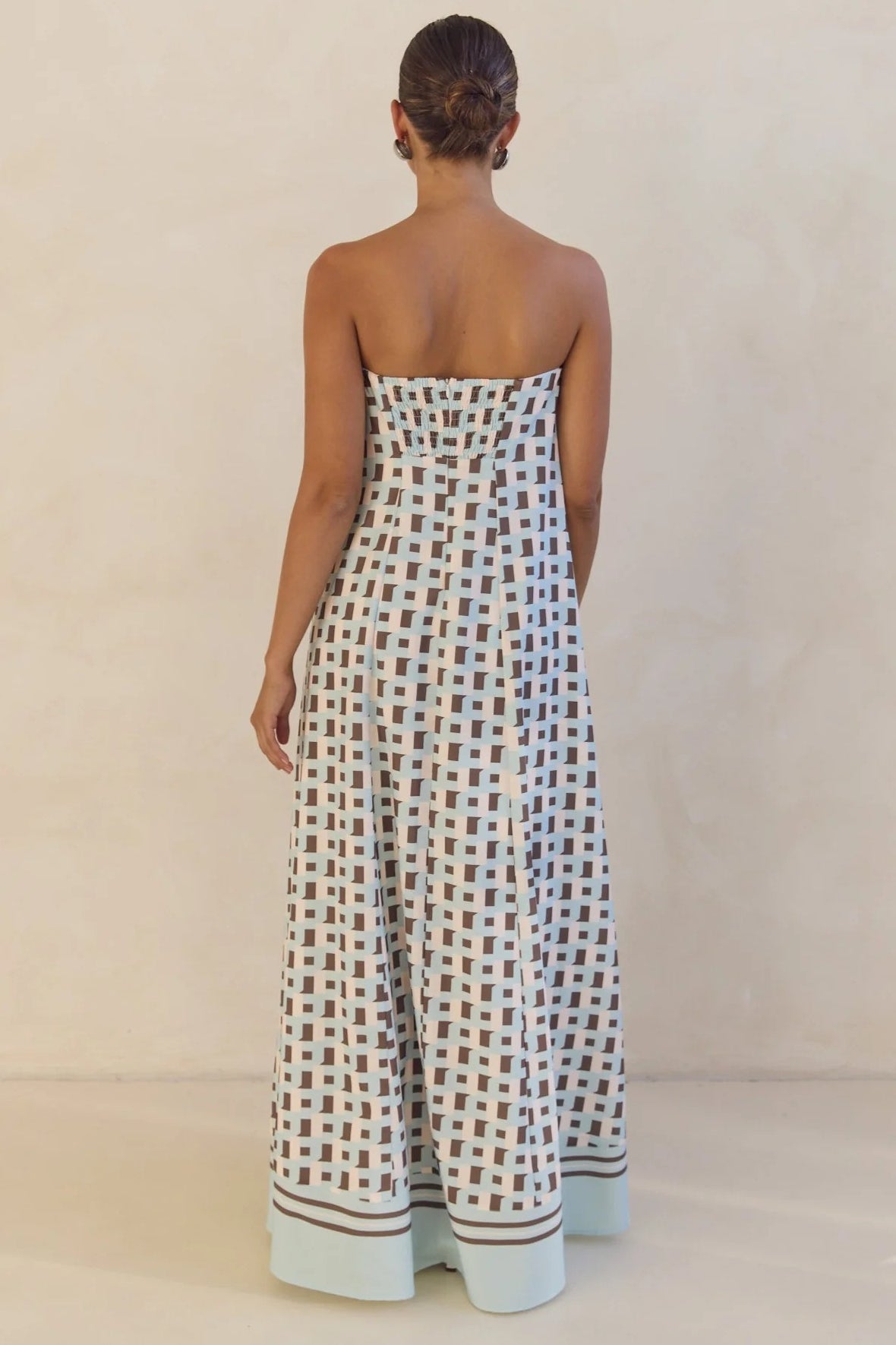 Strapless Printed Off Shoulder Maxi Boho Dress