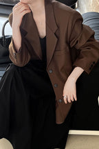 Vintage Casual Long Sleeve Blazer