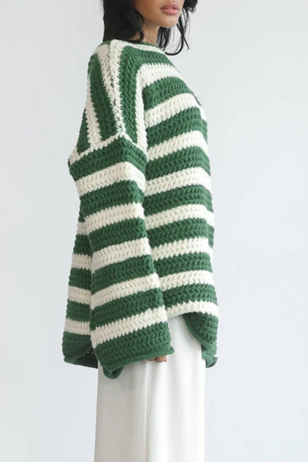 Striped Knit Casual Loose Sweater Secondary image