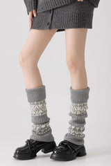 Patterned Cable Knit Leg Warmers