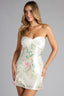 Floral Jacquard Bow Back Cocktail Dress