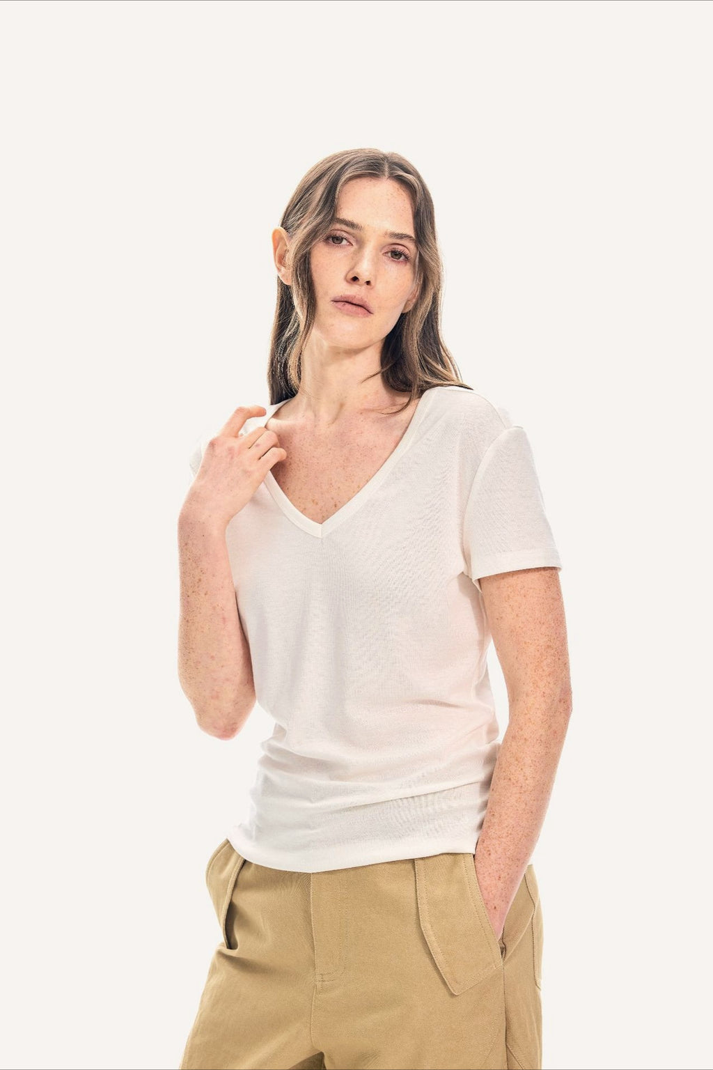 V Neck Relaxed Fit Short Sleeve Tee