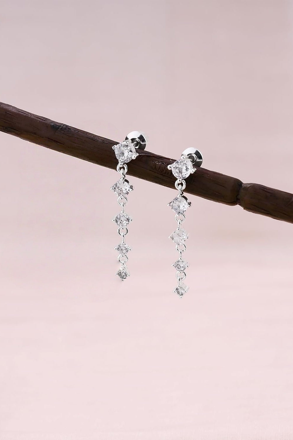 Sterling Silver Zirconia Pearl Stud Earrings Secondary image