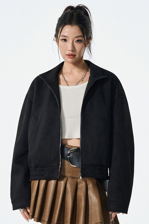 PU Leather Moto Style Longline Jacket Secondary image