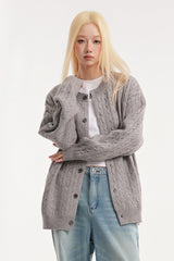 Relaxed Fit Cable Cardigan