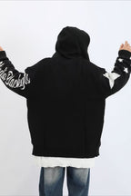 Star Pattern Vintage Knit Zip Up Hoodie