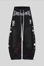 Washed Script Barrel Leg Sweatpants
