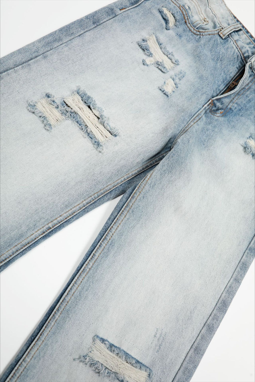 Distressed Ripped Micro Flare Jeans