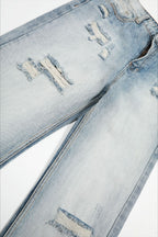 Distressed Ripped Micro Flare Jeans